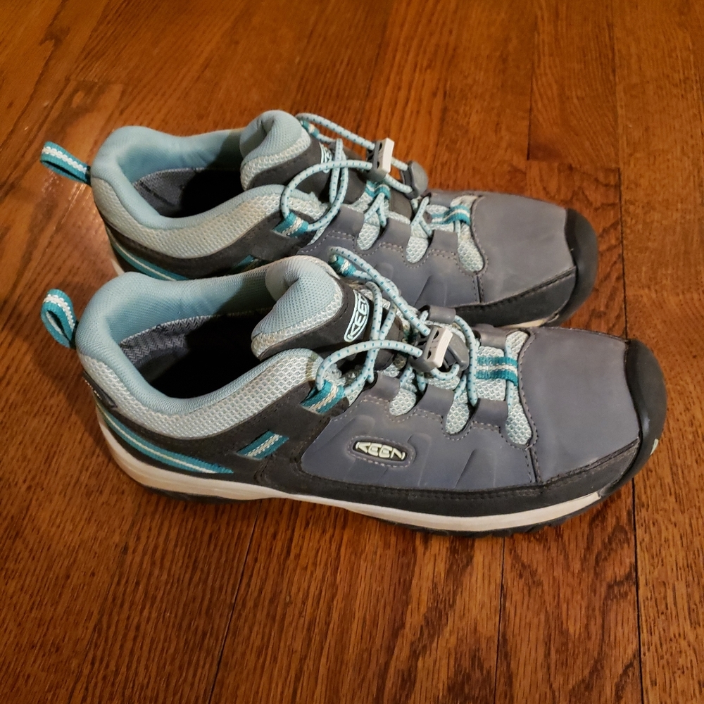 Keen Targhee Waterproof Hiking Shoes Women's Size 5 Steel Grey/Aqua Blue 1019830